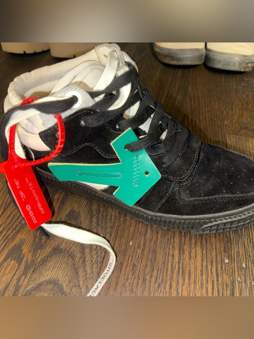 Off-White Black and White suede shoes